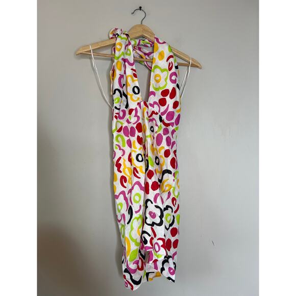 NEW Rhode Tali Lip Painted Bloom Halter Cut-Out Mini Dress Multi Color Size: 2 - Picture 2 of 6